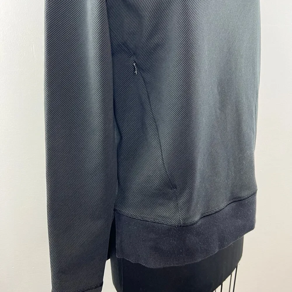 LULULEMON Black After Asana Long Sleeve V-Neck Pullover Sweatshirt w/ Pockets